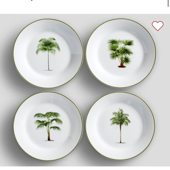 Pottery Barn Kitchen Pottery Barn Palm Tree Plate Set Of 4 Poshmark
